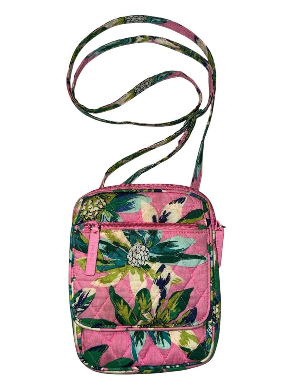 Vera Bradley Pink Quilted Mini Hipster Crossbody Bag in Tropical Paradise